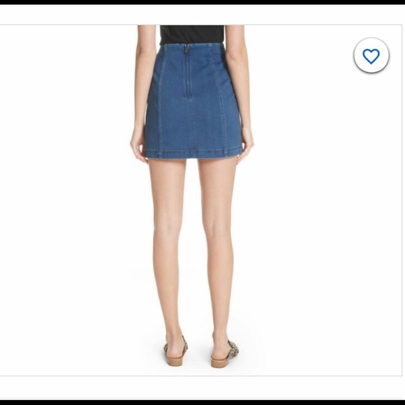 NWT Free People Denim Mini Skirt - Picture 2 of 4